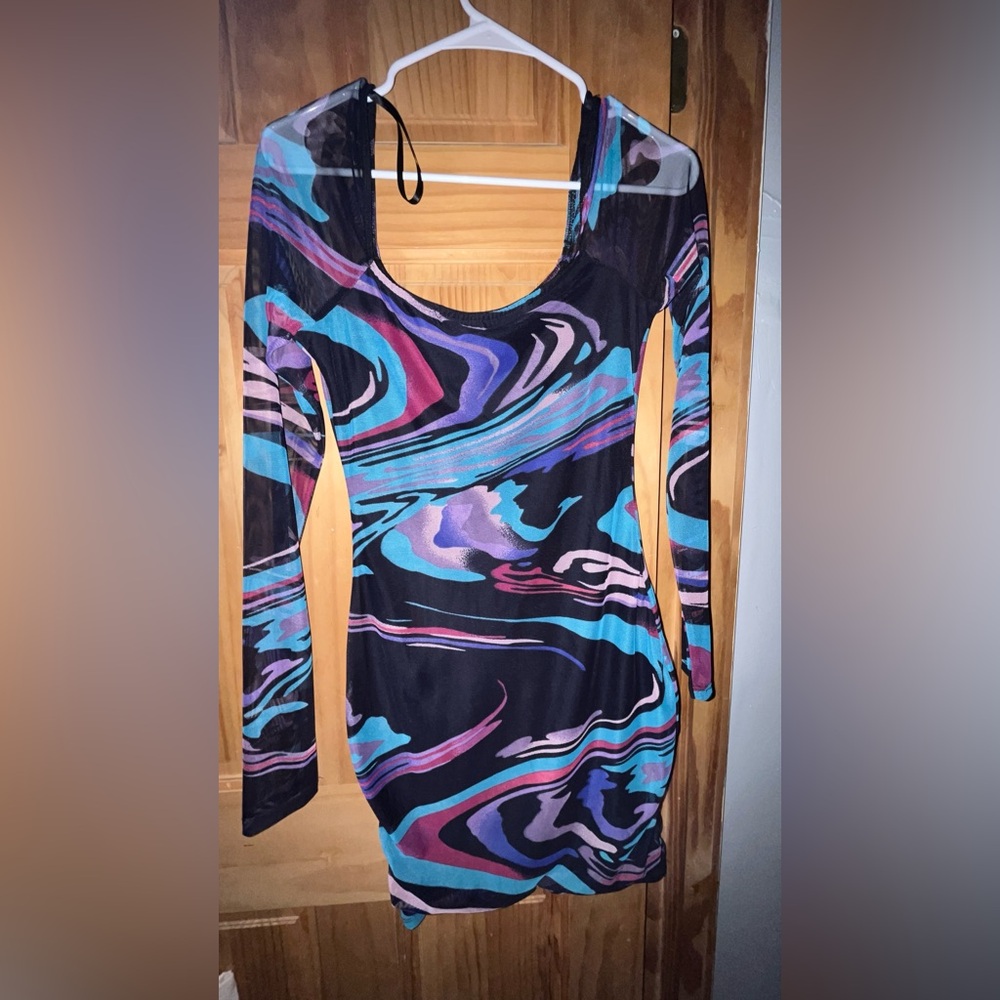 Windsor Vibrant Swirl Long Sleeve Dress New With Tags Size L